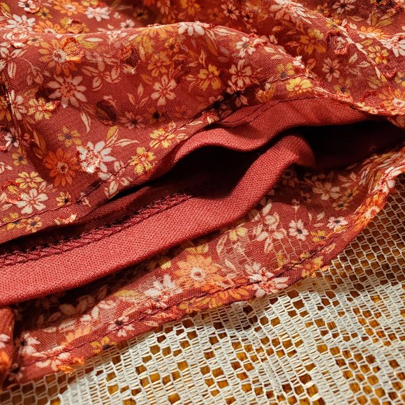 Lush Brick Floral Sundress, Maroon - Picture 6 of 11